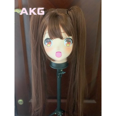(AL14) Customize Character Chocolate Female/Girl Resin Half/ Full Head With Lock Cosplay Japanese Anime Game Role Kigurumi Mask (AL14) Customize Character Chocolate Female/Girl Resin Half/ Full Head With Lock Cosplay Japanese Anime Game Role Kigurumi Mask